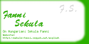 fanni sekula business card